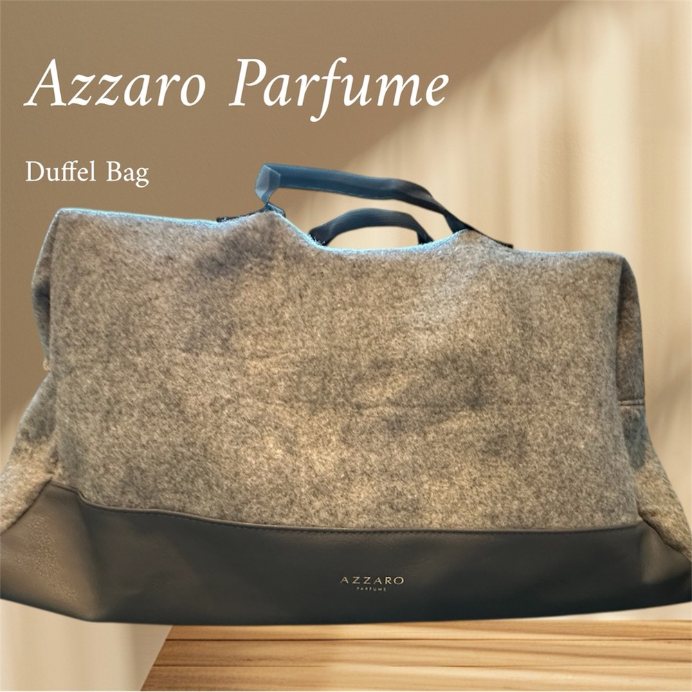 Azzaro Parfume Felt Gray Duffel Bag